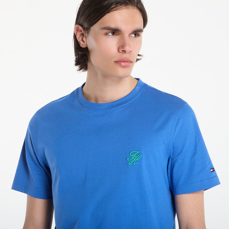 Tommy Hilfiger Script Monogram Swimshop Tee Blue Orbit