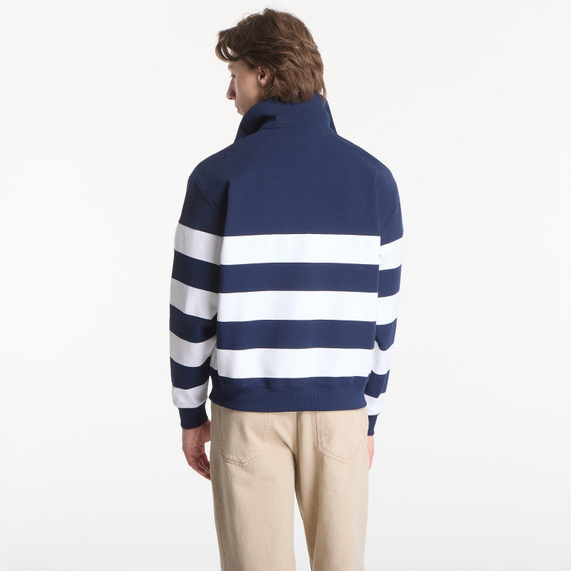 Tommy Hilfiger Nautical Block Stripe 1/4 Zip Carbon Navy