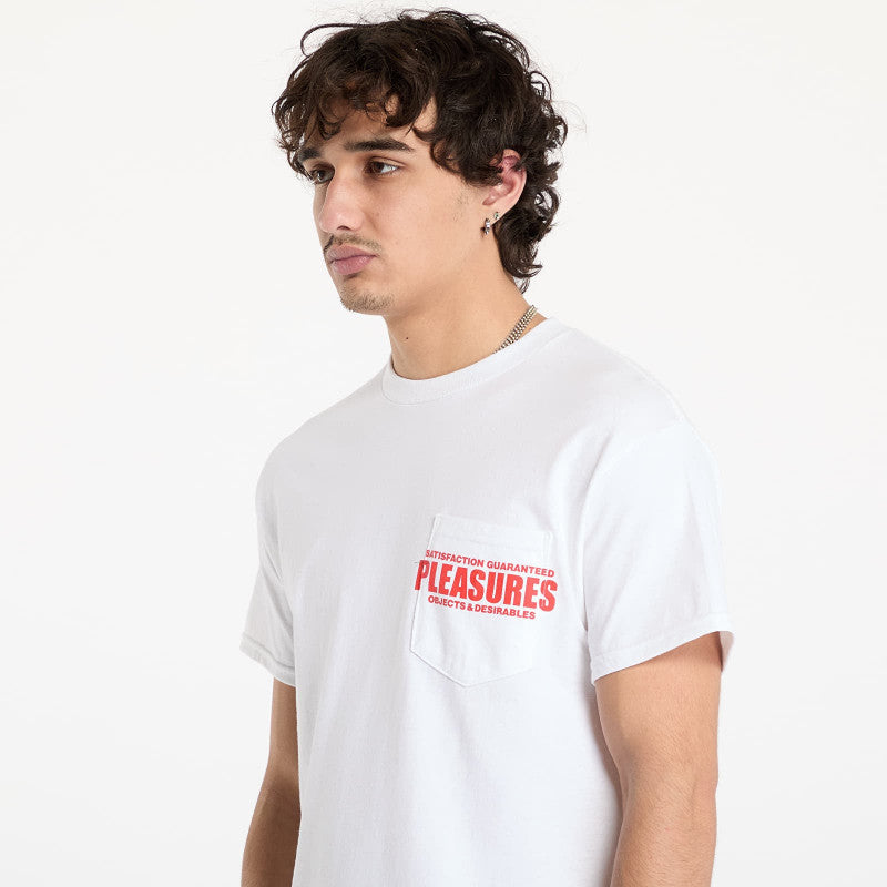 PLEASURES Staff Pocket T-Shirt White