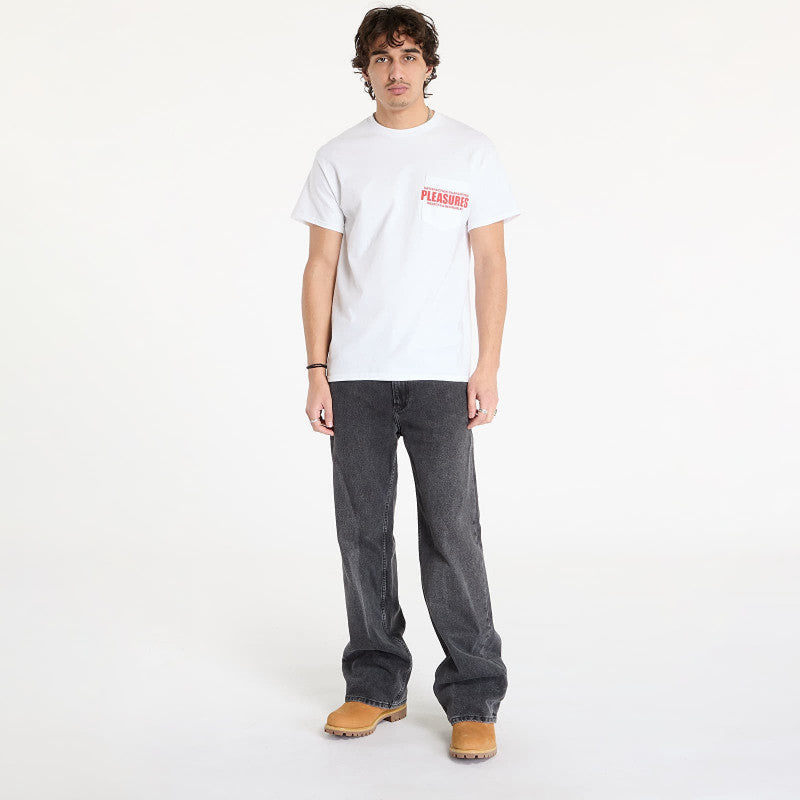 PLEASURES Staff Pocket T-Shirt White