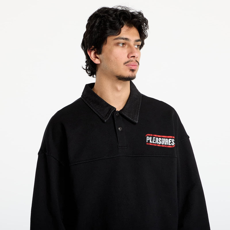 PLEASURES Gentle Polo Sweatshirt Black