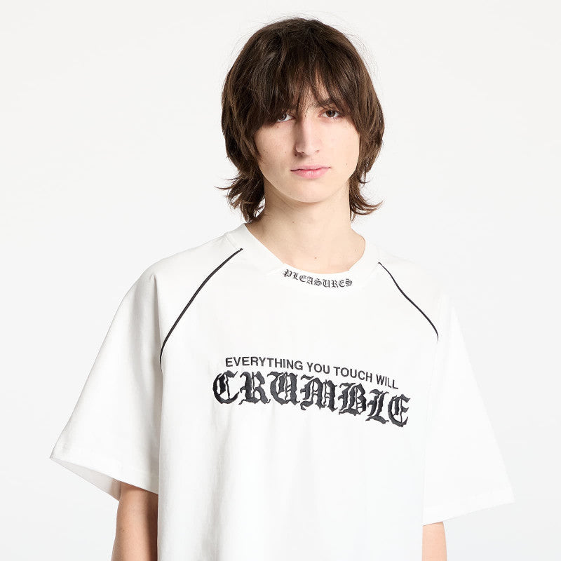 PLEASURES Crumble Heavyweight Raglan White