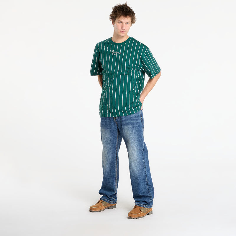 Karl Kani Small Signature Essential Pinstripe Tee Green