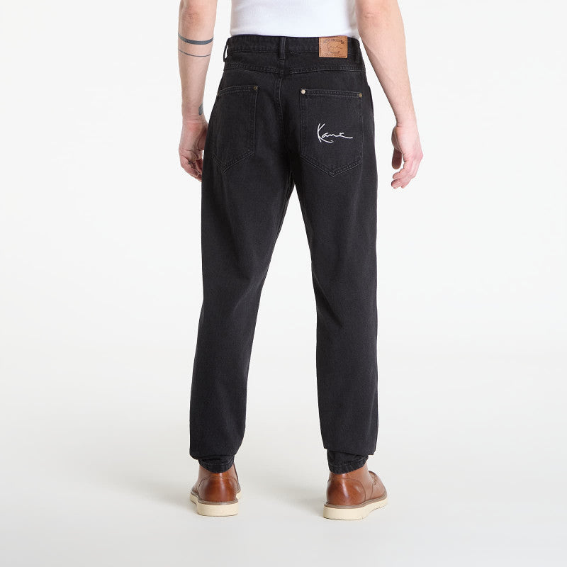 Jeansy Karl Kani Small Signature Tapered Five Pocket Denim Black