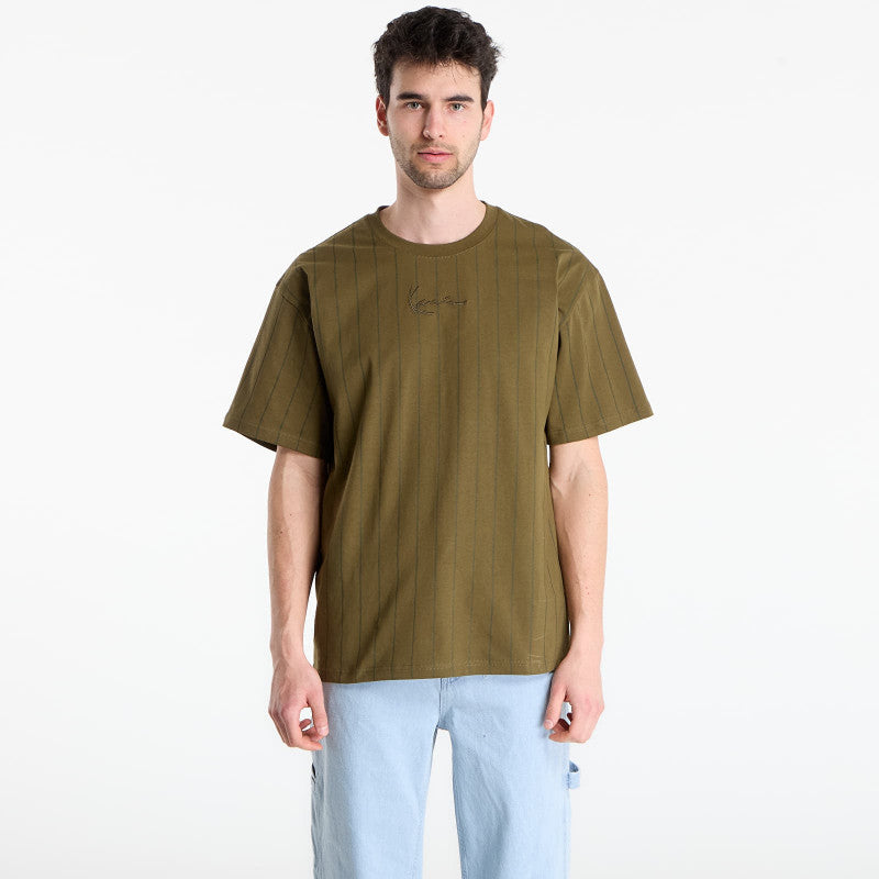 Karl Kani Small Signature Essential Pinstripe Tee Green