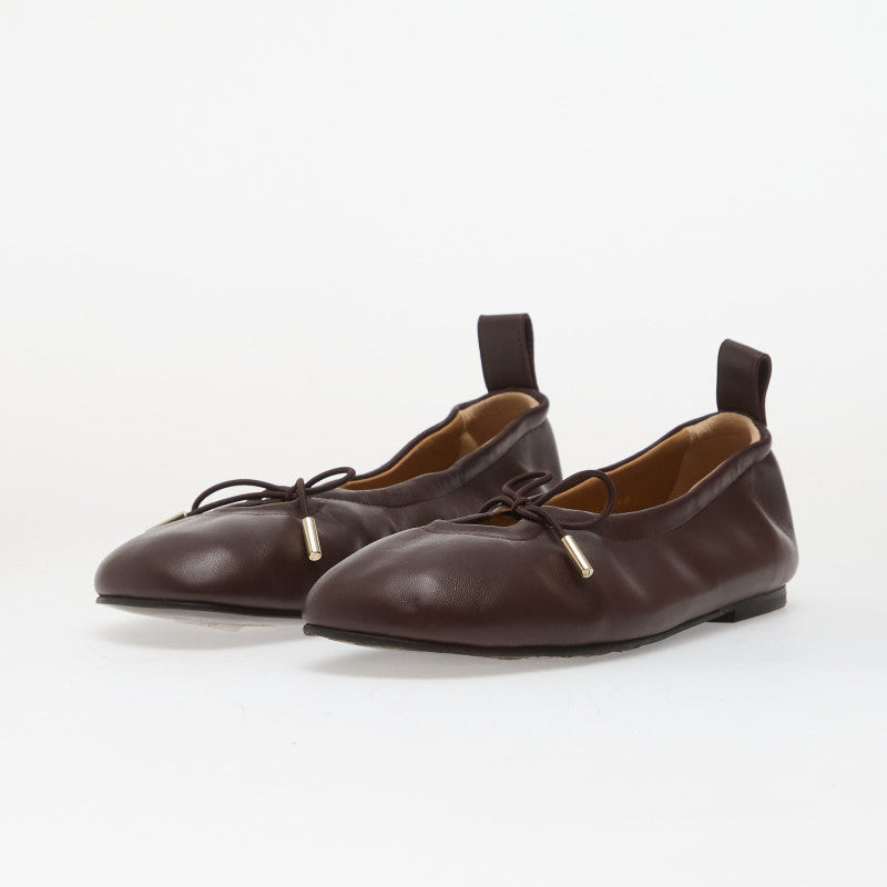 Alohas Rosalind Brown Leather Ballet Flats Coffee Brown