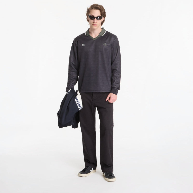 Fred Perry Meyba Printed Ls Polo Shirt Black