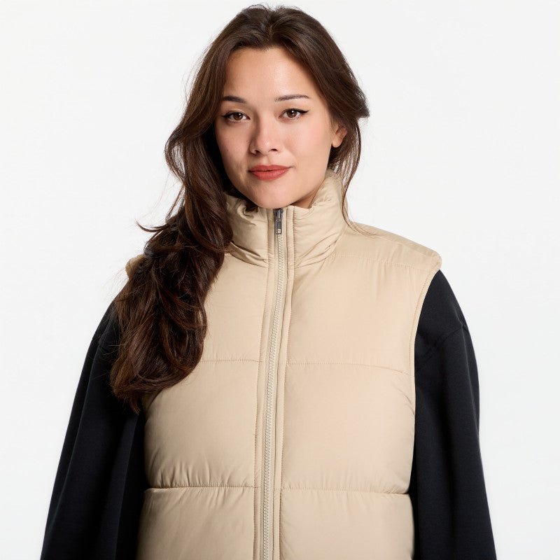 puchowa Urban Classics Ladies Long Puffer Vest Wet Sand