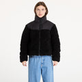 Urban Classics Ladies Short Sherpa Mix Puffer Jacket Black/ Black