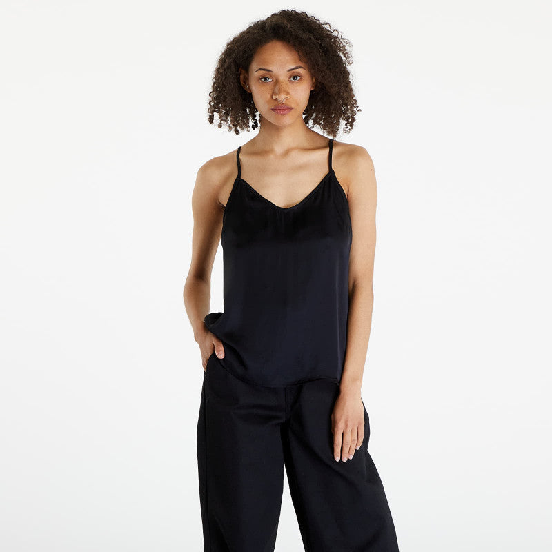 Urban Classics Ladies Viscose Satin Slip Top Black