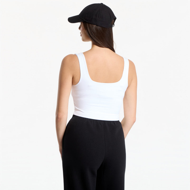 Urban Classics Ladies Cropped Polyamide Top White
