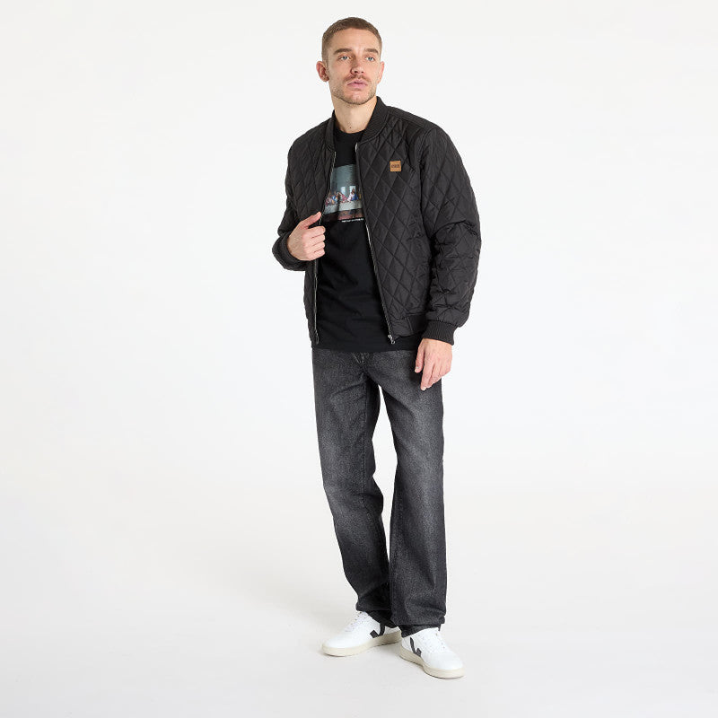 Urban Classics Diamond Quilt Nylon Jacket Black
