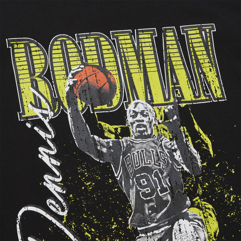Mitchell & Ness NBA HW Neon Pop Player SS Tee Vintage Logo Chicago Bulls Dennis Rodman
