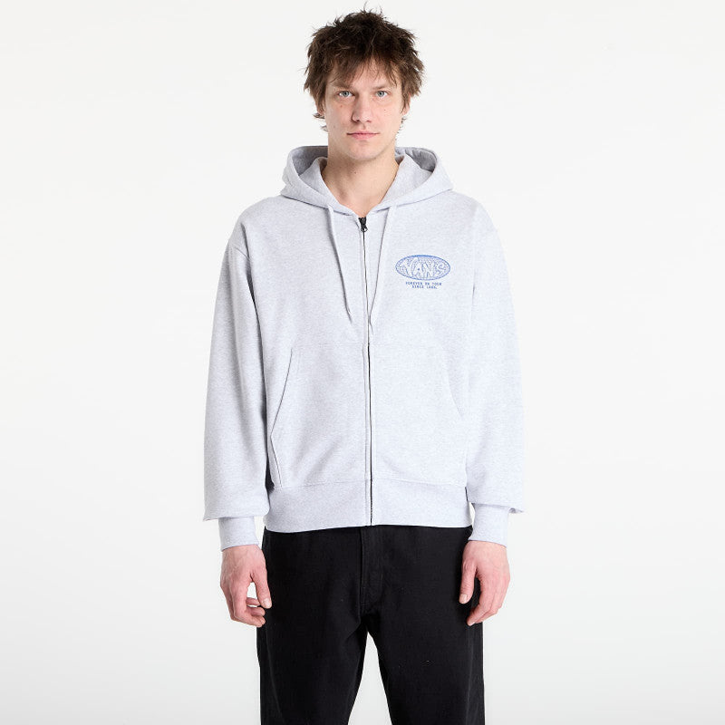 Vans World Tour Loose Full Zip Hoodie Light Grey Heather