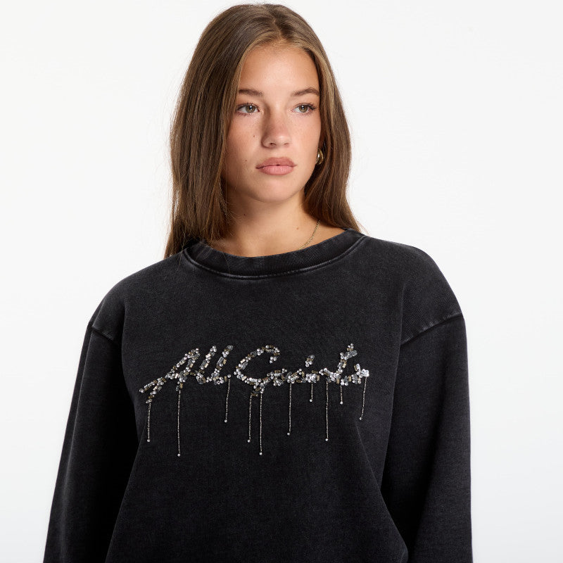 AllSaints Chains Pippa Sweat Washed Black