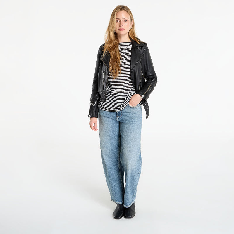 AllSaints Balfern Leather Biker Jacket Black