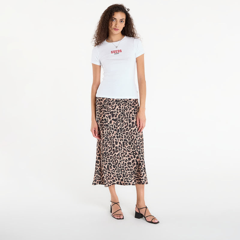 Guess Jeans Ss Cn Slim Rib Em White