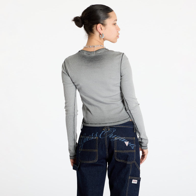 Guess Originals Rhinestone Long Sleeve Top Jet Black Multi