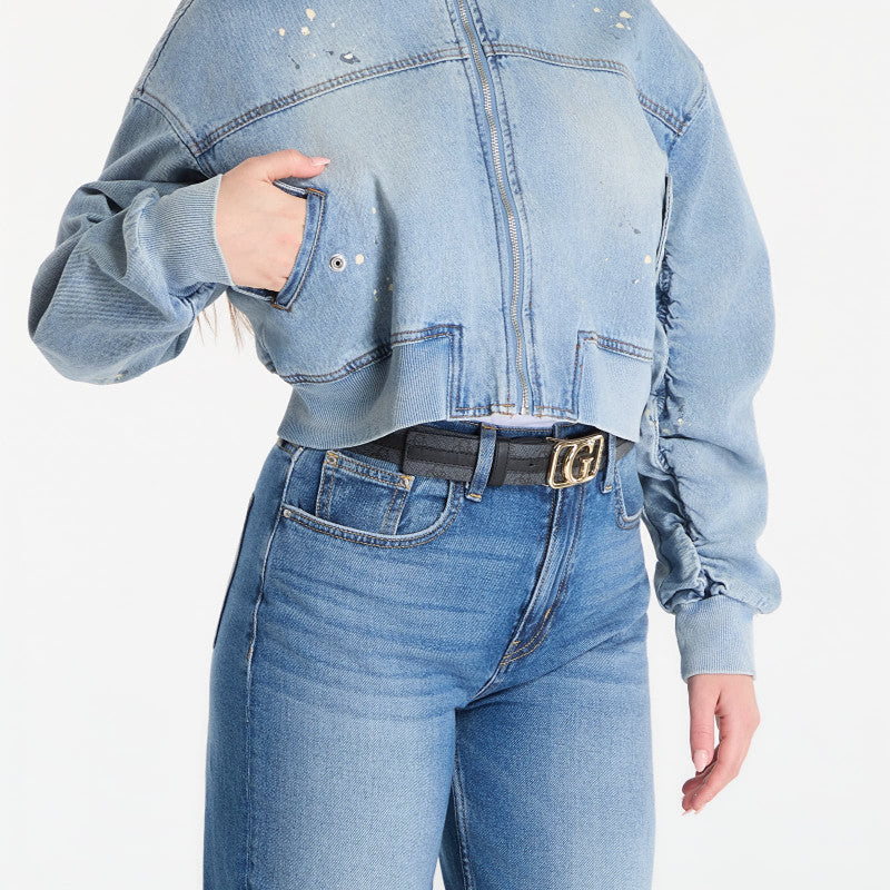 Guess Jeans Ls Anna Crop Bomber Jacket Cova