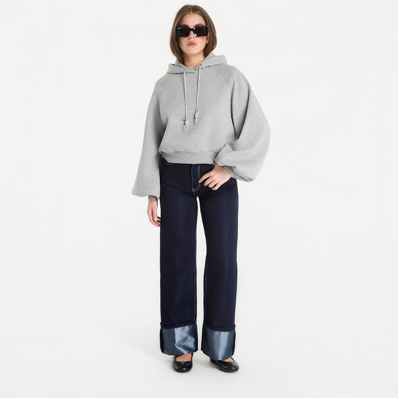 Guess Jeans Hooded Krystal Sweatshirt Marble Heather