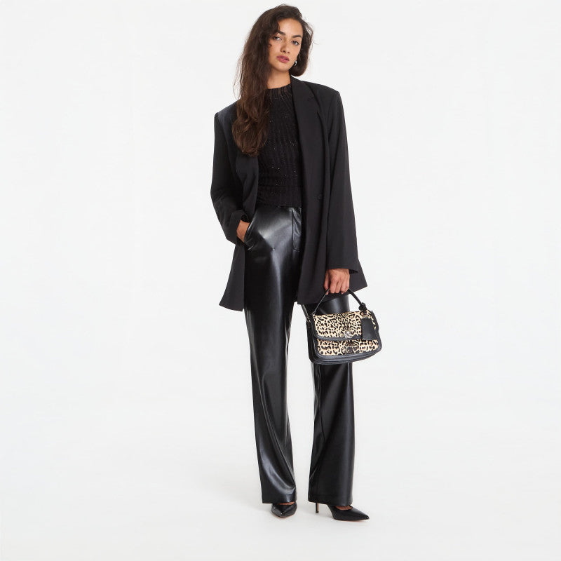 GUESS Zanita Perefct Pants Pu Jet Black