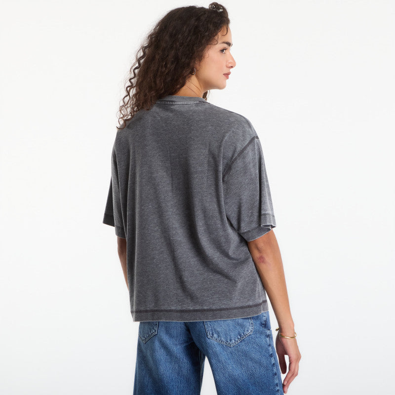 Guess Jeans Ss Cn Burnout Oversize Tee Jet Black Devore