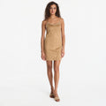 Sukienka GUESS Flaminia Faux Suede Mini Dress Safari Tan/ Multi