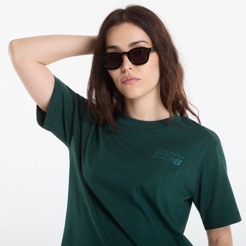 New Balance Athletics Premium Logo Hip Length Relaxed T-Shirt Nordic Green