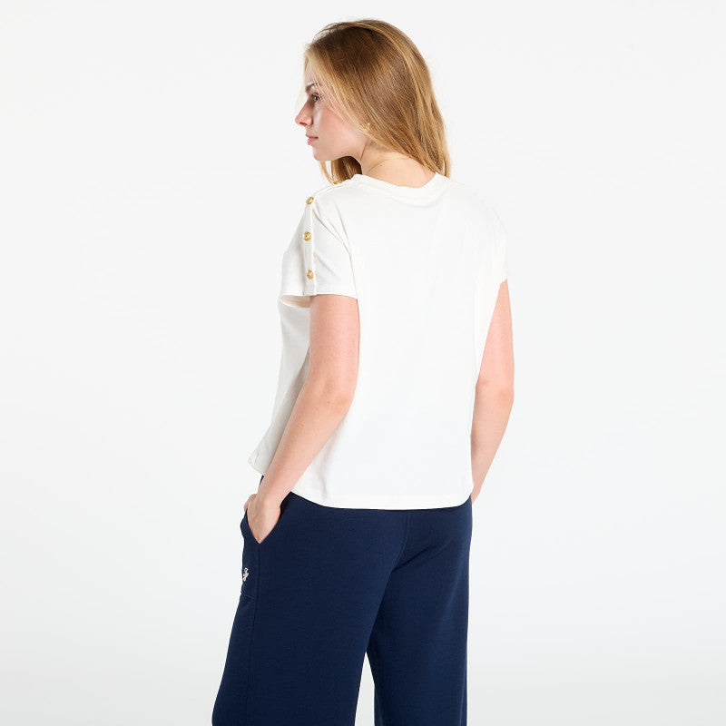 Tommy Hilfiger Gold Button Ss Tee White