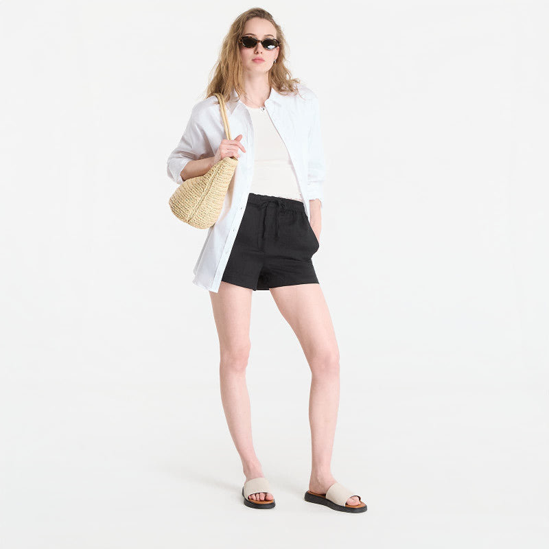 Tommy Hilfiger Ess Linen Pull On Short Black