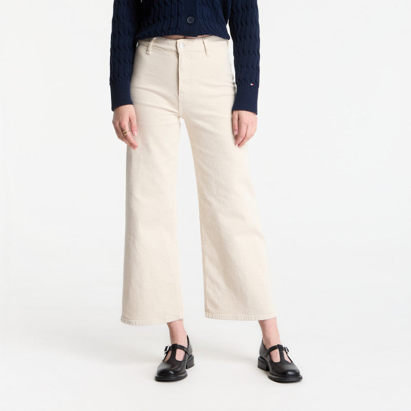 Jeansy Tommy Hilfiger Wide Leg Washed Clr Hw Ankle Jeans Muslin