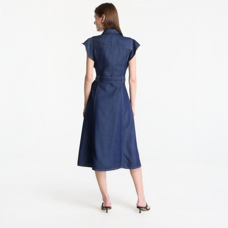 Sukienka Tommy Hilfiger Volant F&F Midi Dress Leny Ss Leny